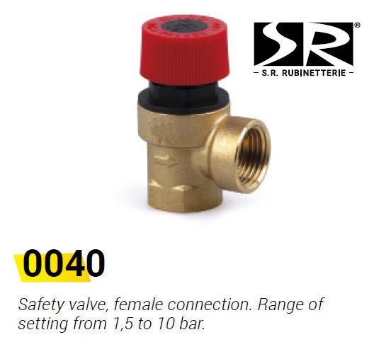 Hot Water Valve Pressure Relief 1" 4 Bar Sr Italy