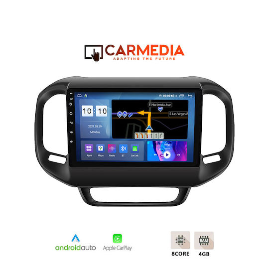 Carmedia Car Audio System for Fiat Toro 2017-2021 (Bluetooth/USB/WiFi/GPS/Apple-Carplay/Android-Auto) with Touch Screen 9"