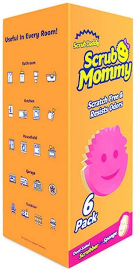 Scrub Daddy Scrub Mommy Dual-Sided Scrubber & Sponge Kitchen Sponges Pink 6 Pieces