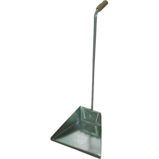 Dustpan Upright Galvanized Wooden Handle Height 85 Centimeters Maximum Width 34 Centimeters
