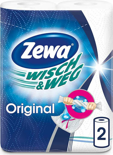 Wisch & Weg Original Prosoape de Hartie de Bucatarie 2 Role 2 Straturi (188g/Rolă) 4006670363151