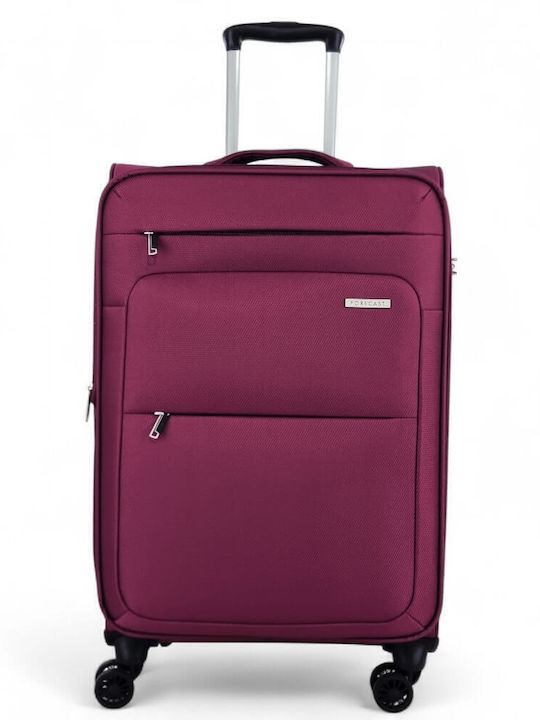 Medium Suitcase 42x23x67 Cm – 2.6 Kg Fabric Forecast W24901-24 Expansion & TSA Lock Burgundy