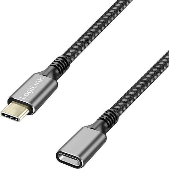 Logilink Cablu Date și Alimentare Smartphone Usb 3.2 Usb Gen Type-c F La Usb Type-c M 1m Pd 100w 2x Ecranat Aluminiu Negru & Gri "cua0108" Timbru Verde 0.08 Lei