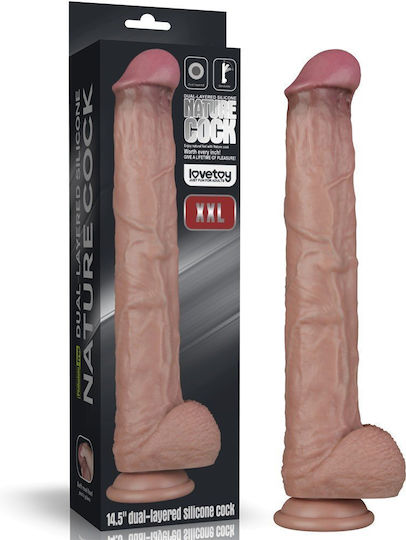 Dual Realistisches Dildo mit Hoden Fleisch