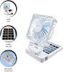 Car Fan Solar Panel Portable Rechargeable Foldable Very Powerful Made Abs 3 Power Levels White