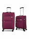 Forecast Fabric Burgundy Suitcases with 4 Wheels Set of 2 Pieces