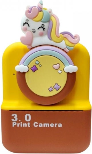 D3 Παιδική Φωτογραφική Μηχανή 20MP Full HD (1080p) με Θερμική Εκτύπωση Οπτικού Ζουμ 8x Καφέ