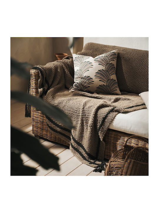 Gofis Home Poema Ριχτάρι Πολυθρόνας Πλεκτό 140x180εκ. Καφέ