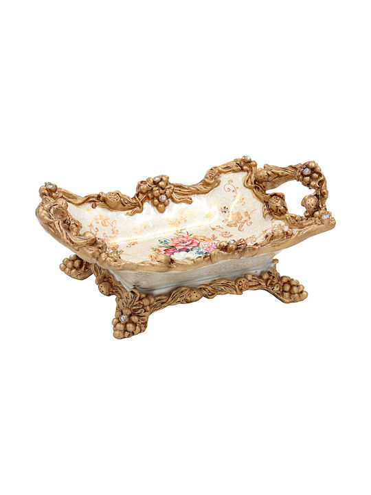 Decorative Polyresin Bowl 34x21x13 Cm Floral Keskor 66004