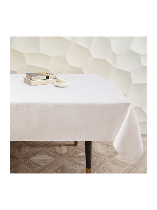 Tablecloth Stain Resistant Smiry Waterproof Washable White 140x140cm