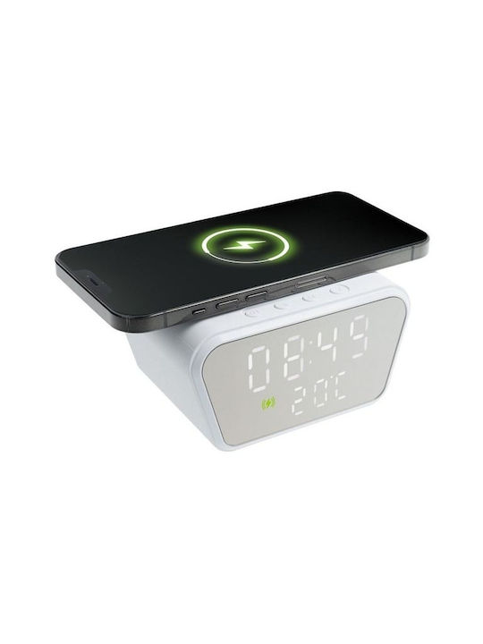 Tabletop Digital Clock with Alarm Clock White DLM8DWYBM