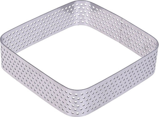 Perforated Square Cake Ring 7.5x7.5x2cm Tart Edge