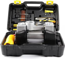 Car Puncture Repair Kit Car Compressor Carrying Case 10 Pieces Black