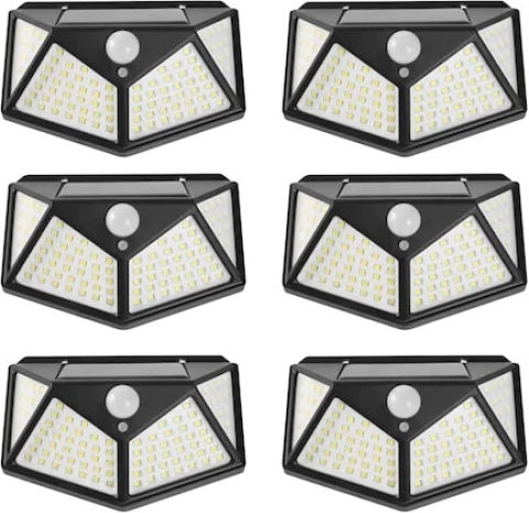 Set 6 Lămpi Solare 1W cu Senzor de Mișcare și Fotocelulă IP65