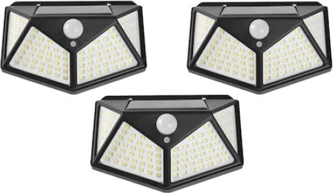 Set of 3 Solar Lights 1W with Motion Sensor and Photocell IP65