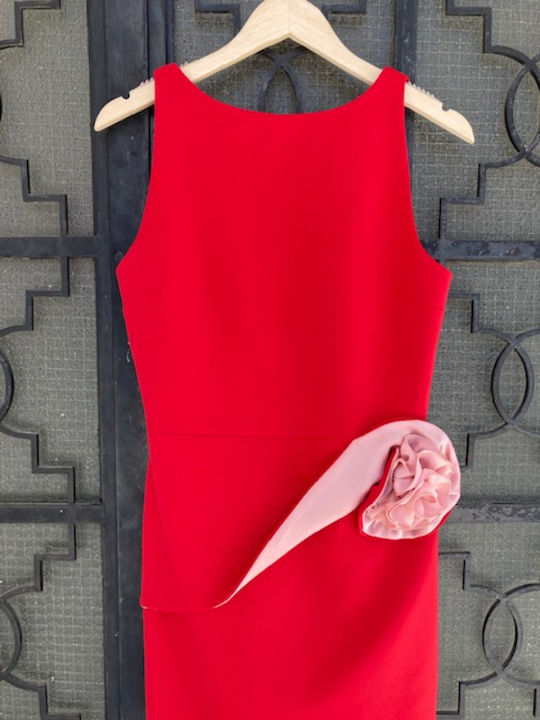 Maxi Evening Dress Rose Red