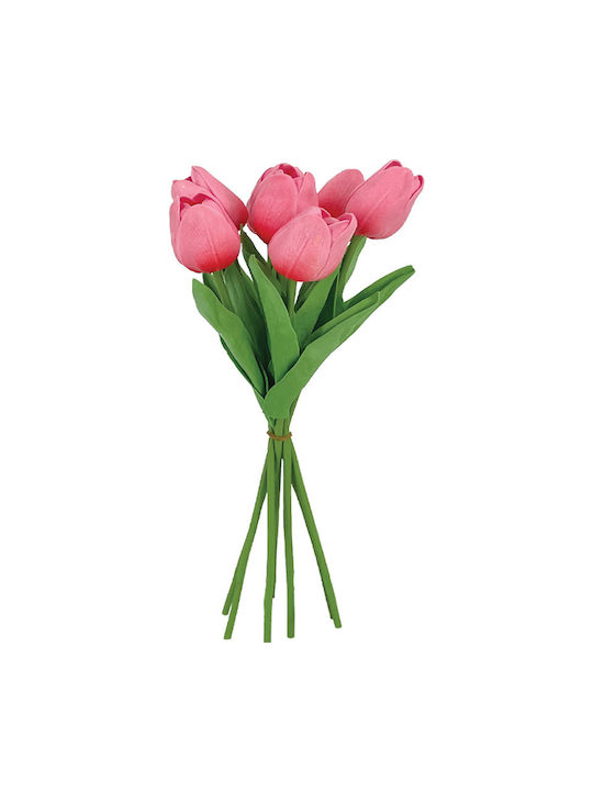 Bouquet of Artificial Flowers Tulip Fuchsia 34c...