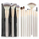 12 Make-up Pinsel Tasche Aufbewahrung Beautyware Beige Schwarze Tasche