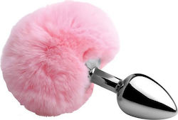 Small Pink Aluminum Anal Plug with Synthetic Bunny Tail Small Pink Aluminum Anal Plug with Synthetic Bunny Tail
