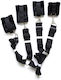 Set Erotic Accessories Bondage Handcuffs Hand & Foot Straps Adjustable Length Black