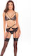 Sexy Dessous-Sets 3-teiliges Damen-Set mit Strümpfen