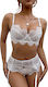 Agni Sexy Lingerie Set Lace Underwire Brazilian Panties Garter Belt