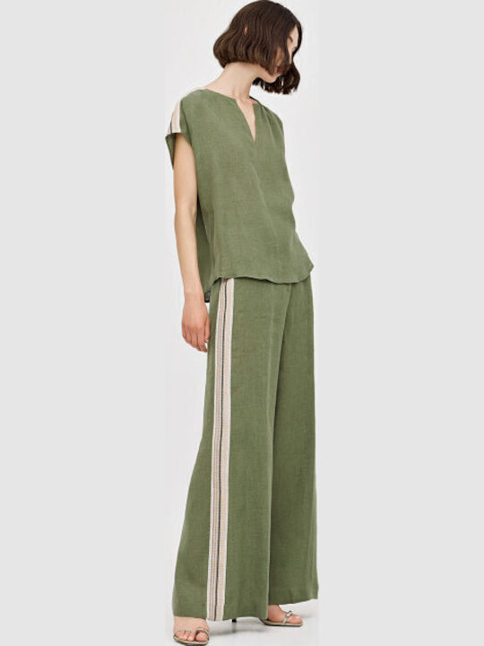 Women's Fabric Trousers Olive