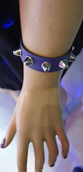 Handmade Leather Wristband Purple