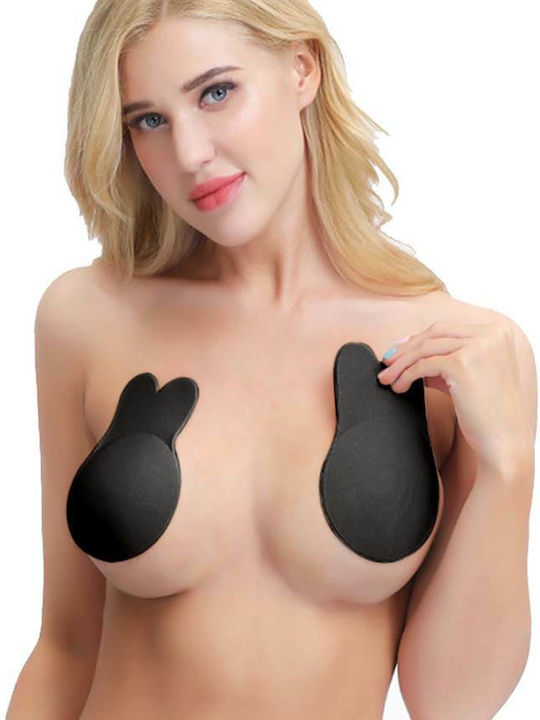 Black Strapless Women Rabbit Ear Breast Lift Up