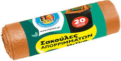 Etplast Trash Bags Reinforced with Handles 72x58cm 20pcs Orange