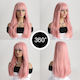 Перука Розова Wig-453b