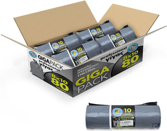 Etplast Müllsäcke Giga Professional Mehrschicht Paket 80 Stück 110x130cm