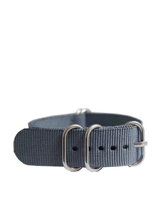 Curea Textilă Nato Zulu Heavy Duty 5 Inele Gri 20mm
