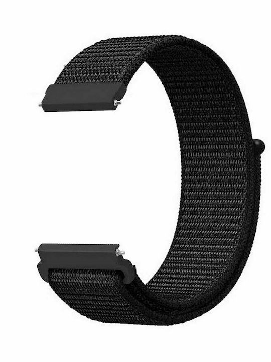 Stoffarmband Einfacher Wechsel Schwarz 22mm OEM