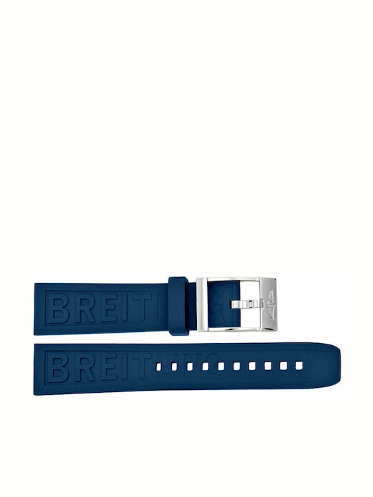 Rubber Strap Blue Breitling Navitimer Avenger 22mm Logo