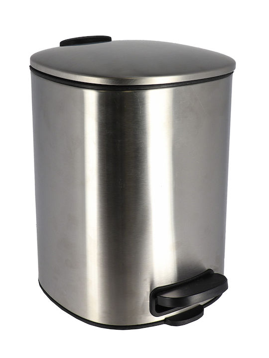 Metallic Bathroom Basket Soft Close 5lt Silver