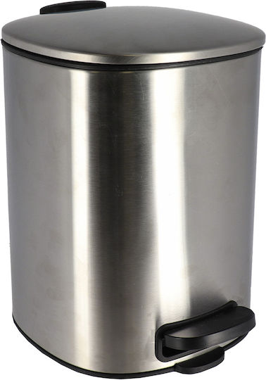 Metallic Bathroom Basket Soft Close 5lt Silver