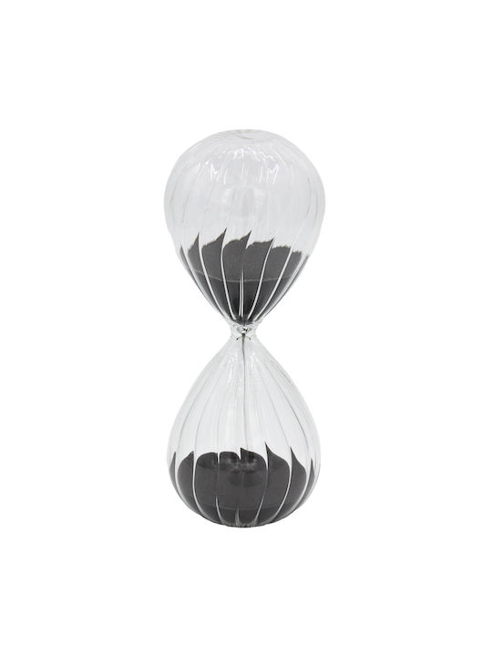 Decorative Glass Hourglass Φ8x20 With Transparent Black Sand Keskor 69833