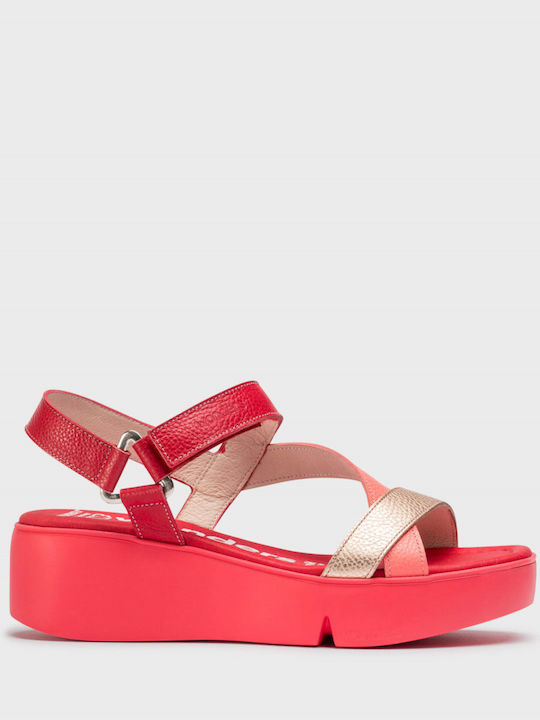 Anatomic Women's Leather Platform Shoes Red