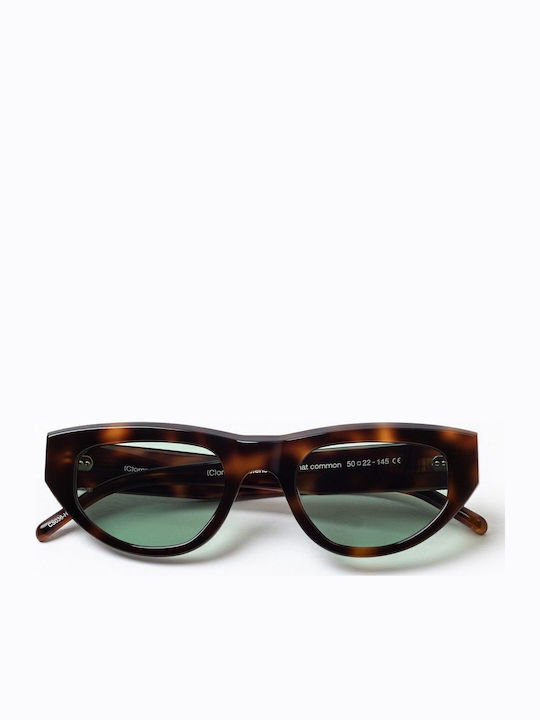 Common Sense Women's Sunglasses with Brown Tartaruga Plastic Frame and Black Lens 489327