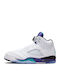 Air  5 Retro Мъжки Високи Сникърси Бели / New Emerald-grape Ice-black