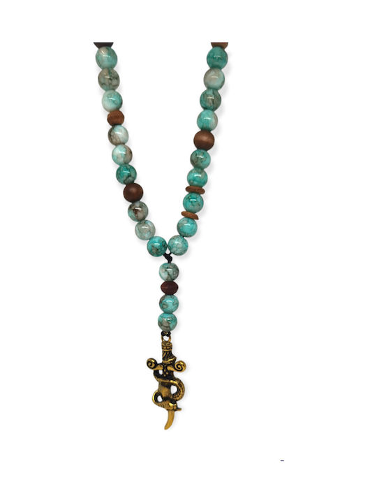 Men's Necklace Ananna Swordsnake Turquoise Steel