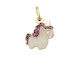 14K Gold Unicorn Pendant Tri032