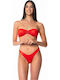 Set Bikini mit Abnehmbarer Verstärkung Brasilien Rote