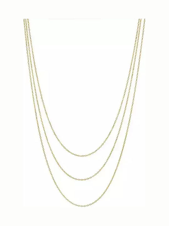 Colier Triplu Placat cu Aur 925 044243 044243 Argint