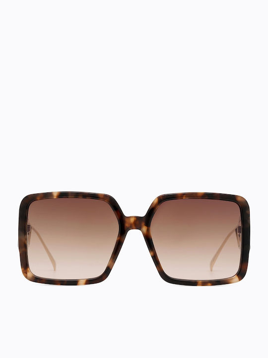 Carolina Lemke Women's Sunglasses with Brown Tartaruga Plastic Frame and Brown Gradient Lens 475991