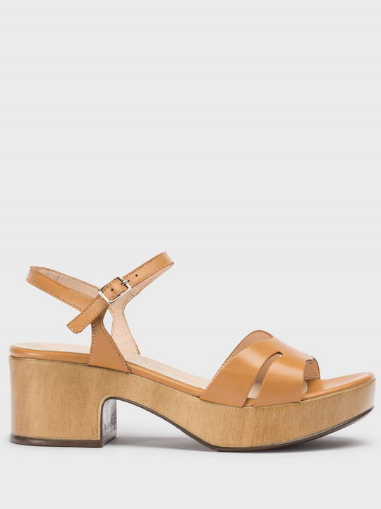 Iseo Leather Sandals Anatomic Tabac Brown