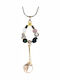 Fo Bijou Necklace Brass Gold Crystals Pearls Bz-nk-00132