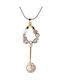 Fo Bijou Necklace Brass Gold Crystals Pearls Bz-nk-00137