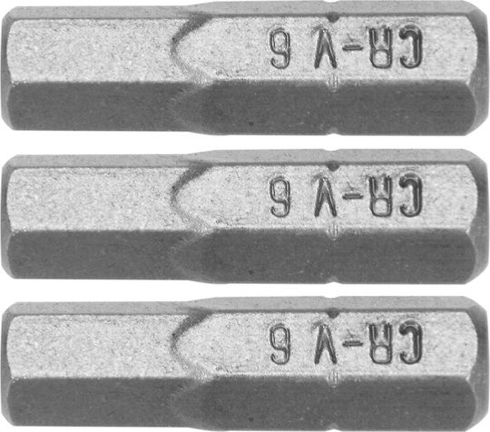 Dedra Screwdriver Bits Hex H6x25mm 3 Pieces Blister 18a04h60-03